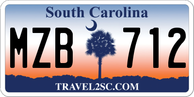 SC license plate MZB712