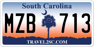 SC license plate MZB713