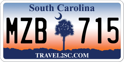 SC license plate MZB715