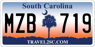 SC license plate MZB719