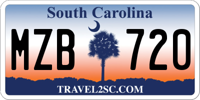 SC license plate MZB720