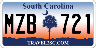 SC license plate MZB721