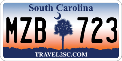 SC license plate MZB723