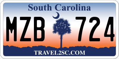 SC license plate MZB724