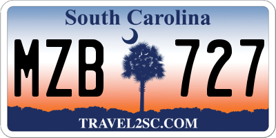 SC license plate MZB727