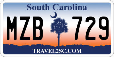 SC license plate MZB729