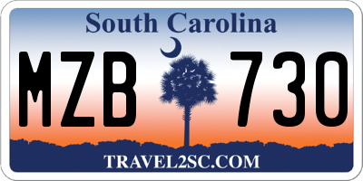 SC license plate MZB730