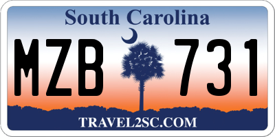 SC license plate MZB731