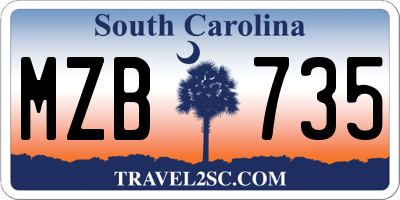 SC license plate MZB735