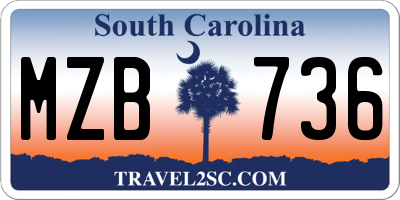 SC license plate MZB736