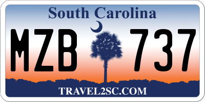 SC license plate MZB737