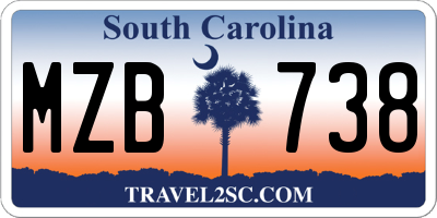 SC license plate MZB738