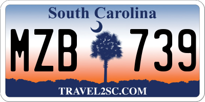 SC license plate MZB739