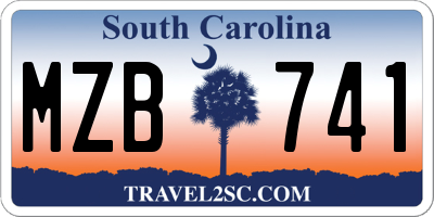 SC license plate MZB741