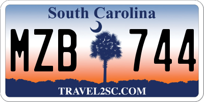 SC license plate MZB744