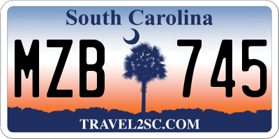 SC license plate MZB745