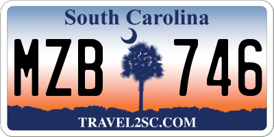 SC license plate MZB746