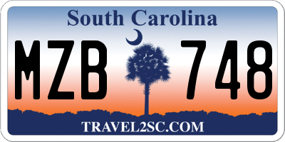 SC license plate MZB748