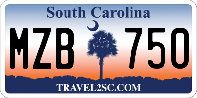 SC license plate MZB750