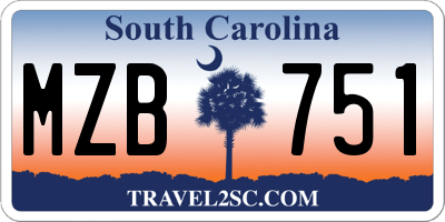 SC license plate MZB751
