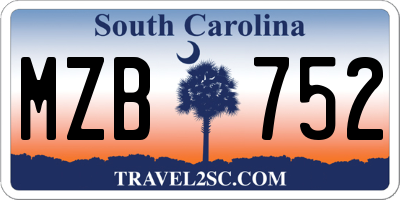 SC license plate MZB752