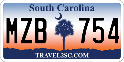 SC license plate MZB754