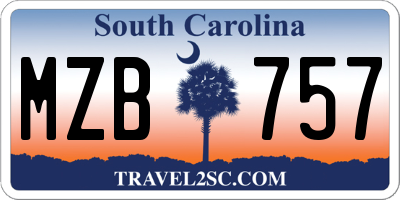 SC license plate MZB757