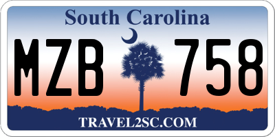 SC license plate MZB758