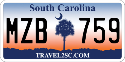 SC license plate MZB759