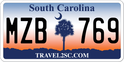 SC license plate MZB769