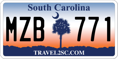 SC license plate MZB771