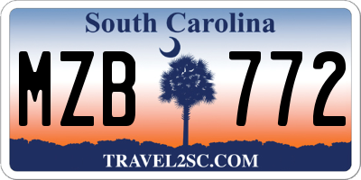 SC license plate MZB772