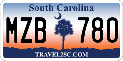 SC license plate MZB780