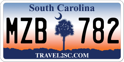 SC license plate MZB782