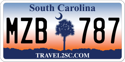 SC license plate MZB787