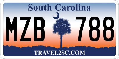 SC license plate MZB788