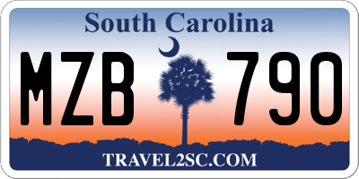 SC license plate MZB790