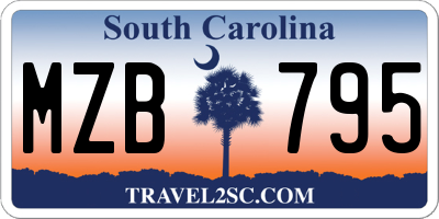 SC license plate MZB795