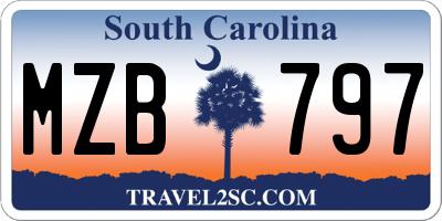 SC license plate MZB797