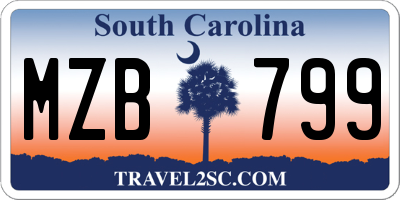 SC license plate MZB799