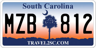 SC license plate MZB812