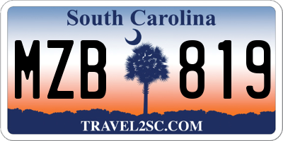SC license plate MZB819
