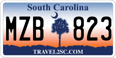 SC license plate MZB823