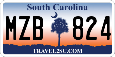 SC license plate MZB824