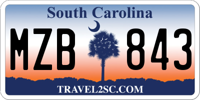 SC license plate MZB843