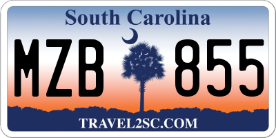 SC license plate MZB855