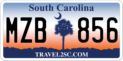SC license plate MZB856