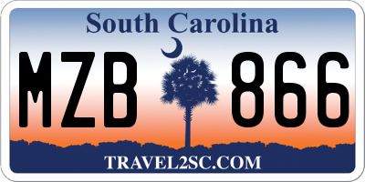 SC license plate MZB866