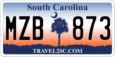SC license plate MZB873