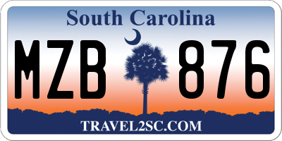 SC license plate MZB876